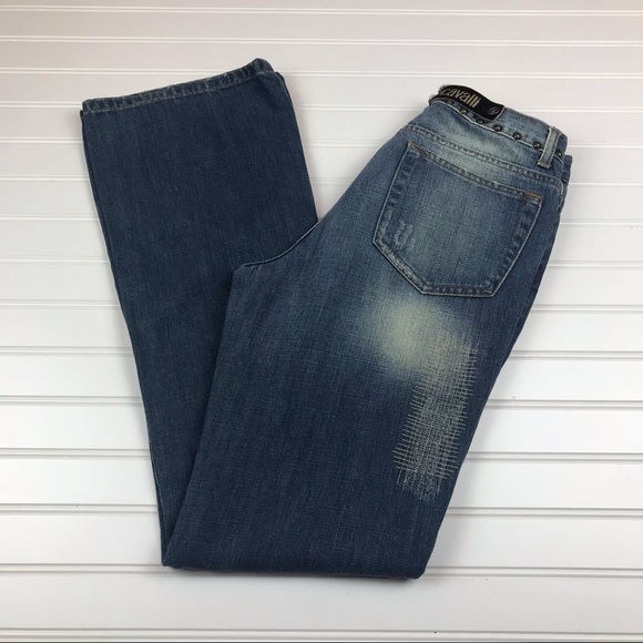 Just Cavalli Italy Studded Flare Leg Jeans Embellished Italy 30 - Picture 8 of 12
